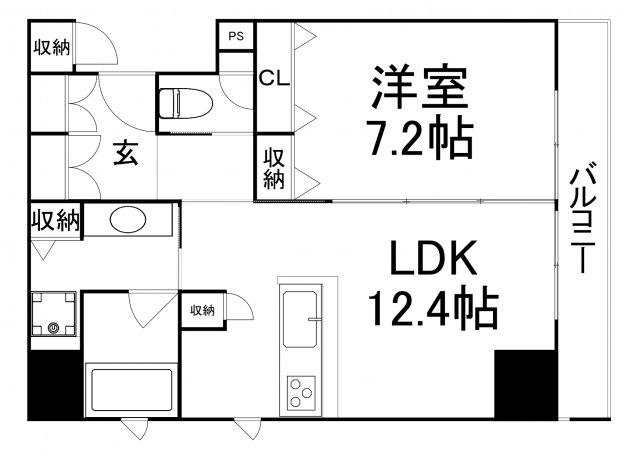 アーバネックス淀屋橋(1LDK/11階)の間取り写真