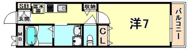 リブレメゾン香櫨園(1K/1階)の間取り写真