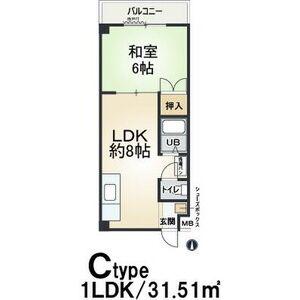 ラガール深江(1LDK/3階)の間取り写真