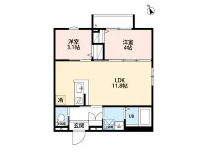 ROBOT HOME 相模原(2LDK/3階)の間取り写真