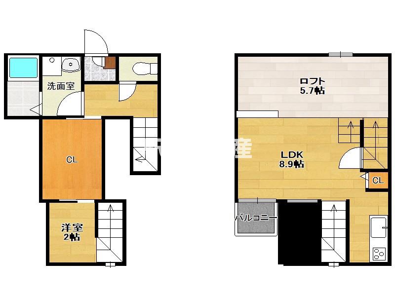 ADC鳥栖ブルク(1LDK/1階)の間取り写真