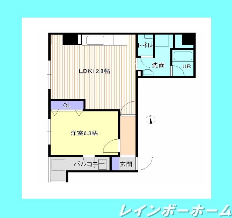 シェモア松戸(1LDK/3階)の間取り写真