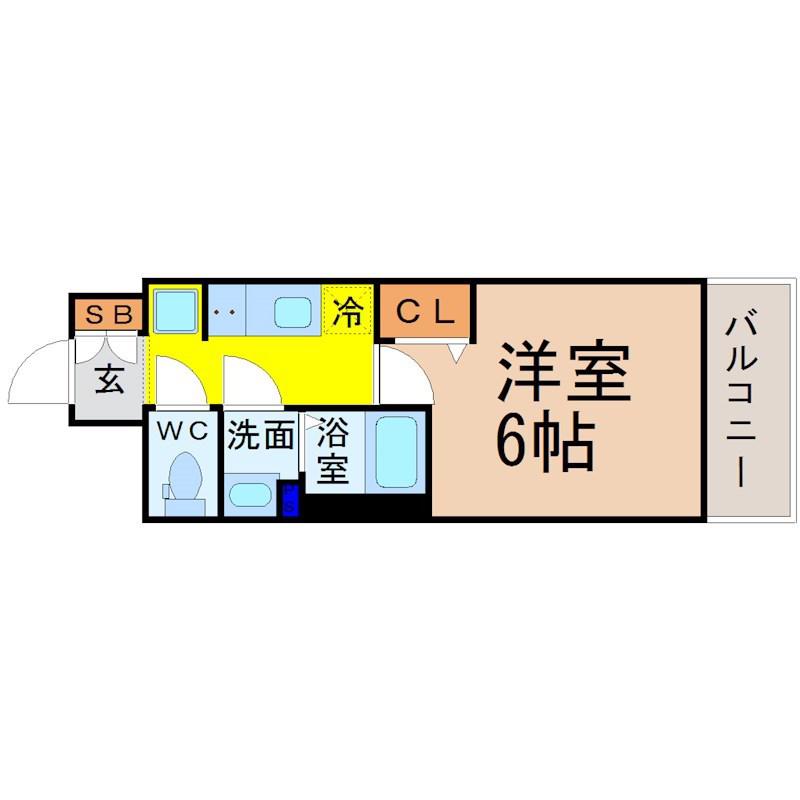 プレサンスSAKAEフロント(1K/12階)の間取り写真