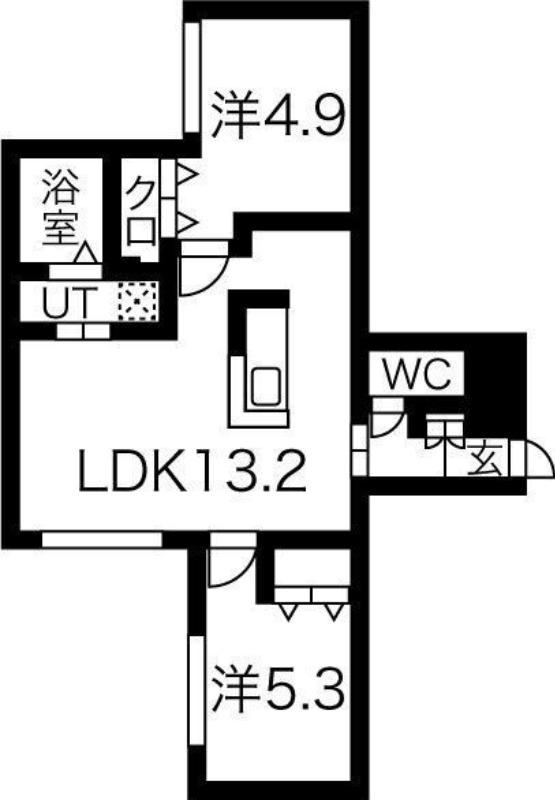 ラディーチェ元町(2LDK/3階)の間取り写真