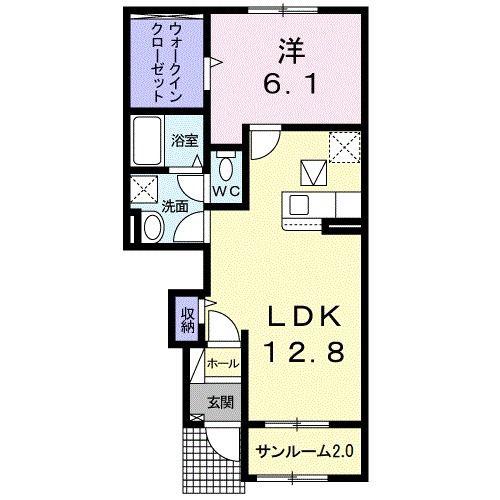 セピアII(1LDK/1階)の間取り写真