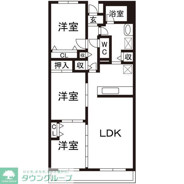 ベルヴィラージュ(3LDK/1階)の間取り写真