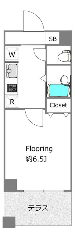 リッツ三軒茶屋(1K/1階)の間取り写真