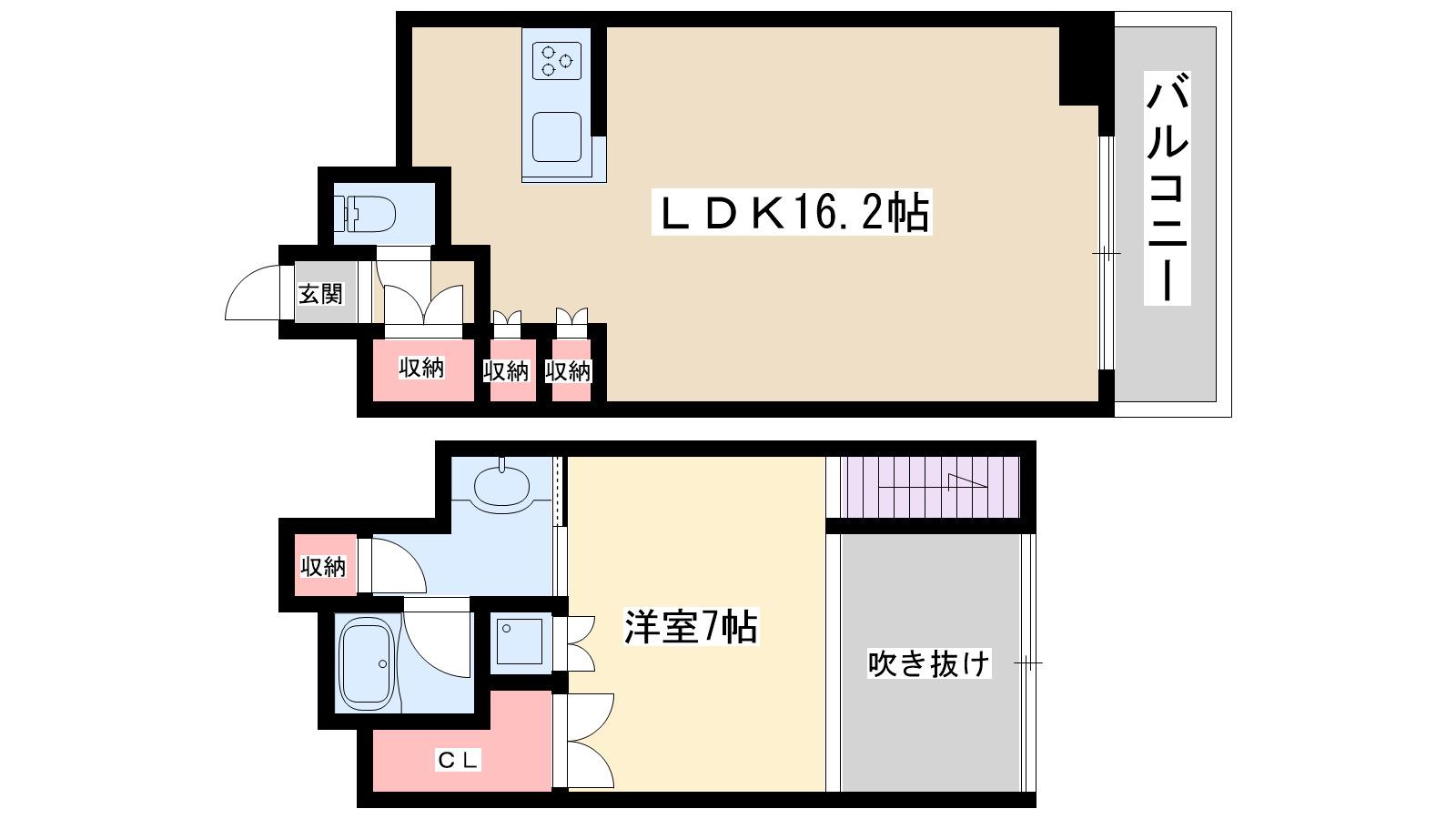 KDXレジデンス本町橋(1LDK/6階)の間取り写真