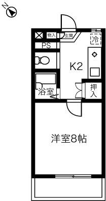 グレースナガナワ(1K/3階)の間取り写真
