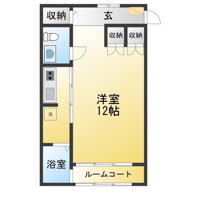 レトア亀山(1K/2階)の間取り写真