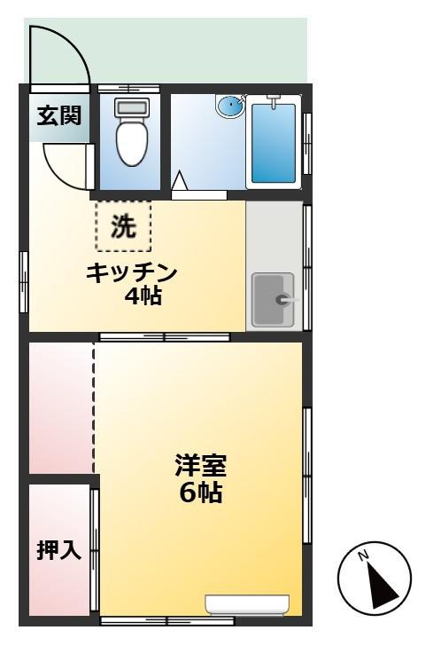 片桐荘(1K/1階)の間取り写真