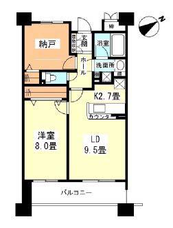 アーマックス大井町(1SLDK/8階)の間取り写真