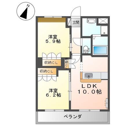 アイ・コート(2LDK/2階)の間取り写真