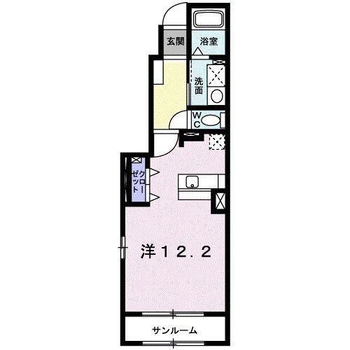 エクセラン(ワンルーム/1階)の間取り写真