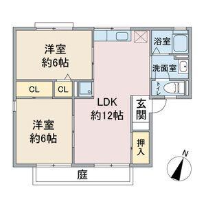 セジュール高針台(2LDK/1階)の間取り写真