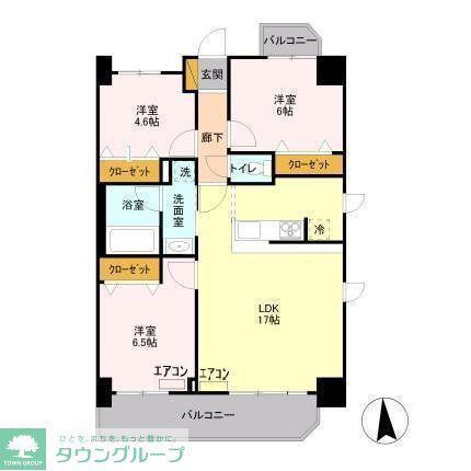 アンクレージュ(3LDK/7階)の間取り写真