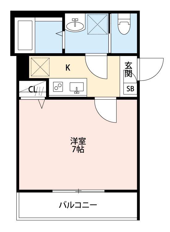 アレーズ六町(1K/1階)の間取り写真