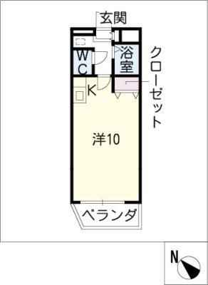 フェリシア本山(ワンルーム/2階)の間取り写真