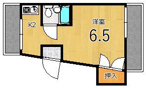 コーポ香月(1K/3階)の間取り写真