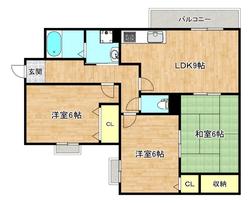 メイプルコートウエスト(3LDK/1階)の間取り写真