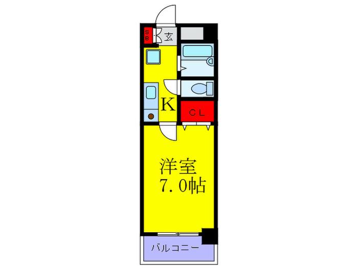 ロイヤル天満橋(1K/10階)の間取り写真