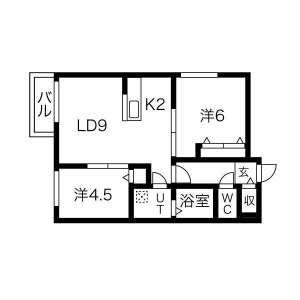 NOON栄通(2LDK/2階)の間取り写真