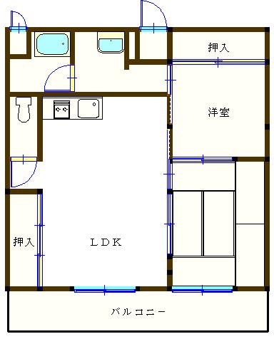 はづきコーポ(2LDK/3階)の間取り写真