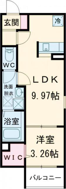 FSTYLE高見の里2号館(1LDK/3階)の間取り写真