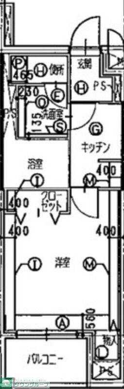 ジェノヴィア東川口(1K/1階)の間取り写真