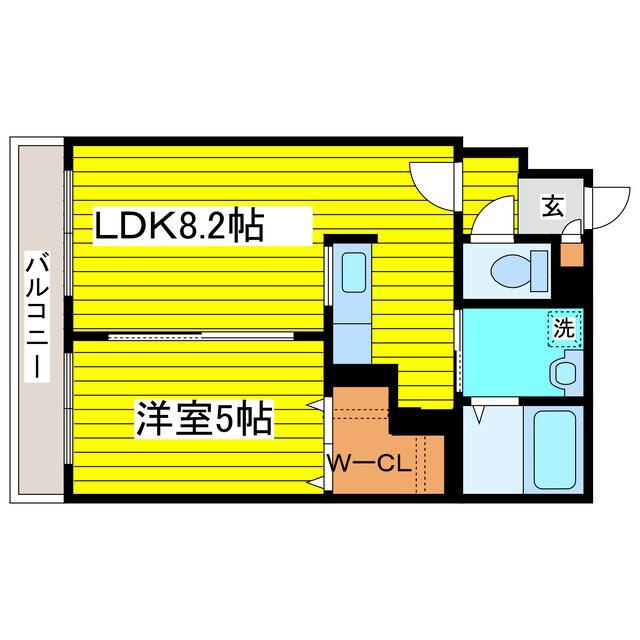 カルディーノN30(1LDK/2階)の間取り写真