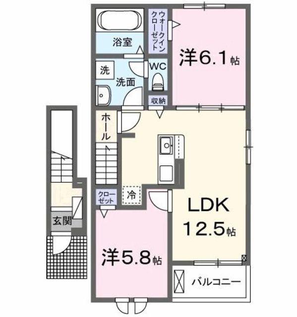 村山ベース(2LDK/2階)の間取り写真