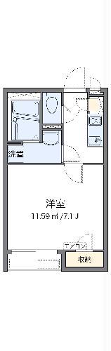 クレイノ西深津(1K/2階)の間取り写真