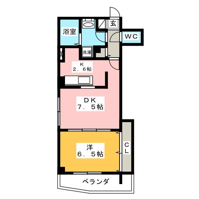 シャルマンハウス(1LDK/3階)の間取り写真