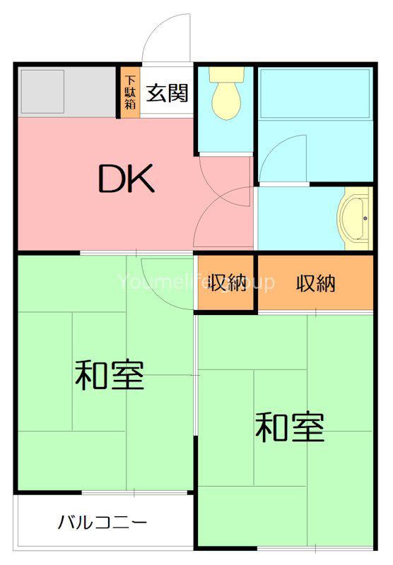 アレスタ湘南(2DK/2階)の間取り写真