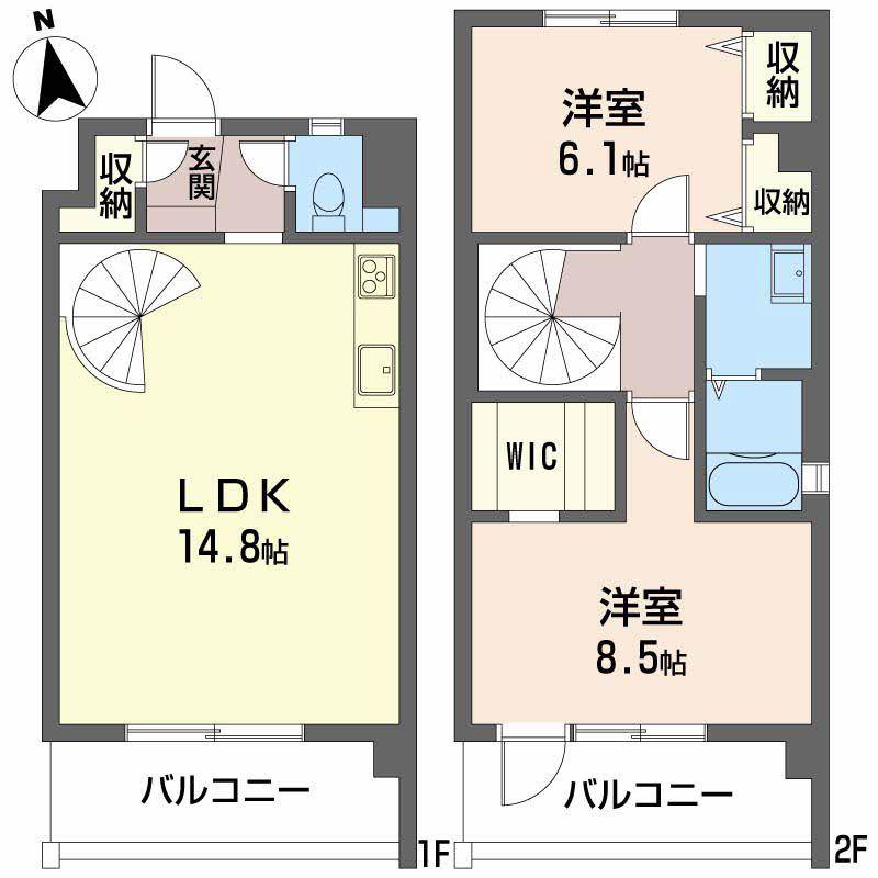 エルカーサニッシャラ(2LDK/3階)の間取り写真