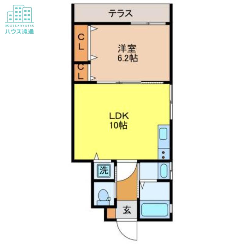 SS福田B(1LDK/1階)の間取り写真