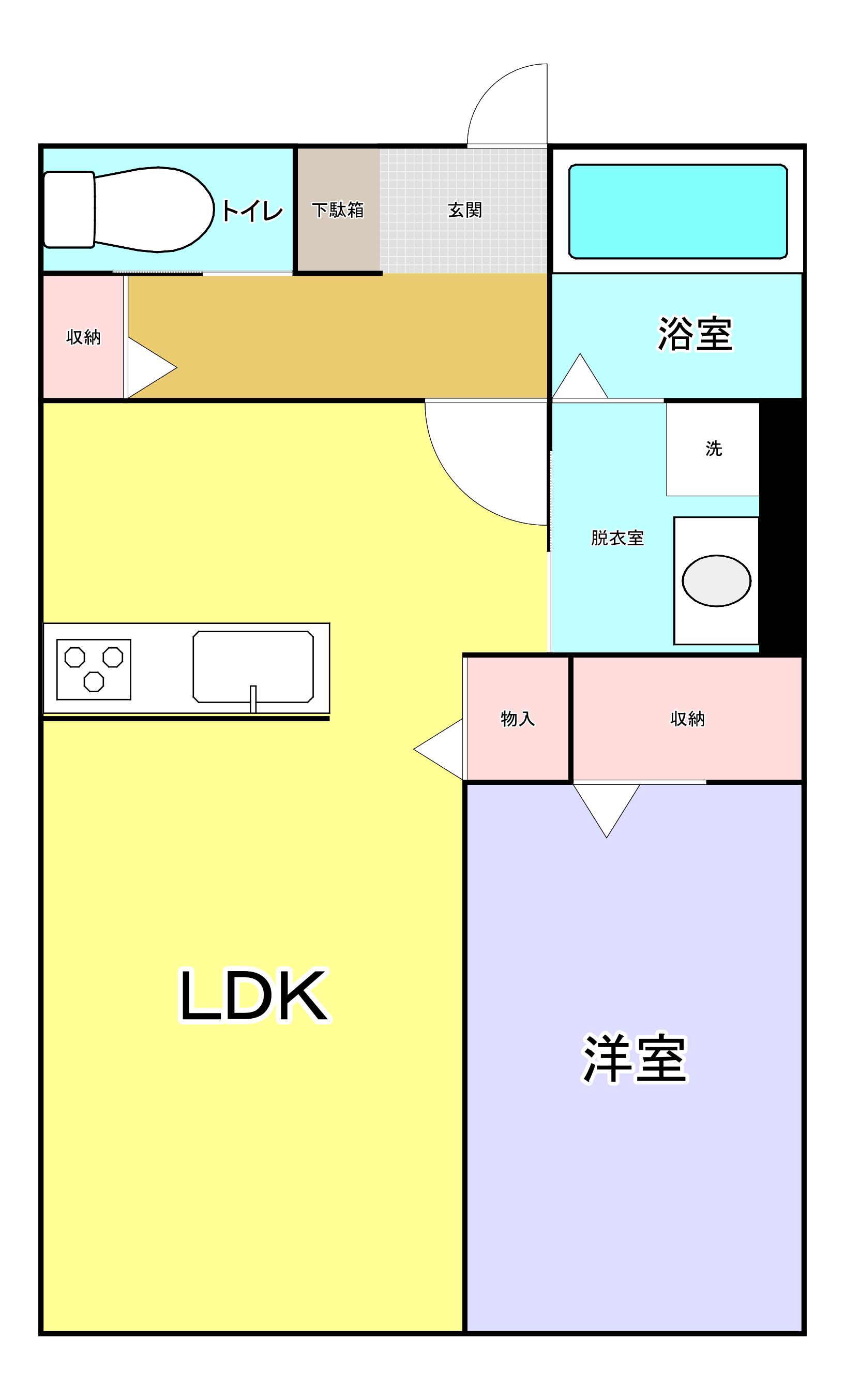 サウスブルー吉富II(1LDK/3階)の間取り写真