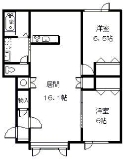 クレスト(2LDK/1階)の間取り写真