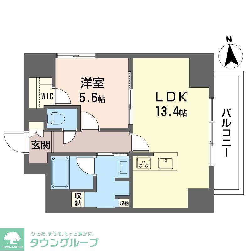 リブス本厚木(1LDK/7階)の間取り写真