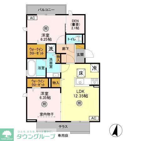 LA CRECE K(2LDK/1階)の間取り写真
