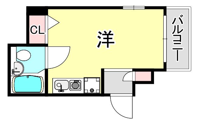 トミ山本通(ワンルーム/3階)の間取り写真