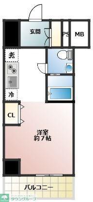 T-CASTLE西新井(1K/8階)の間取り写真