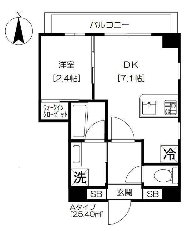アジールコート芝公園(1LDK/5階)の間取り写真