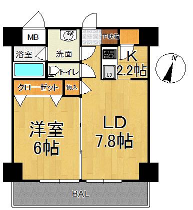 レガーロけやき通(1LDK/7階)の間取り写真