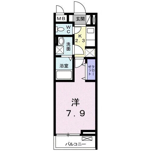 サンシャイン 東所沢(1K/1階)の間取り写真