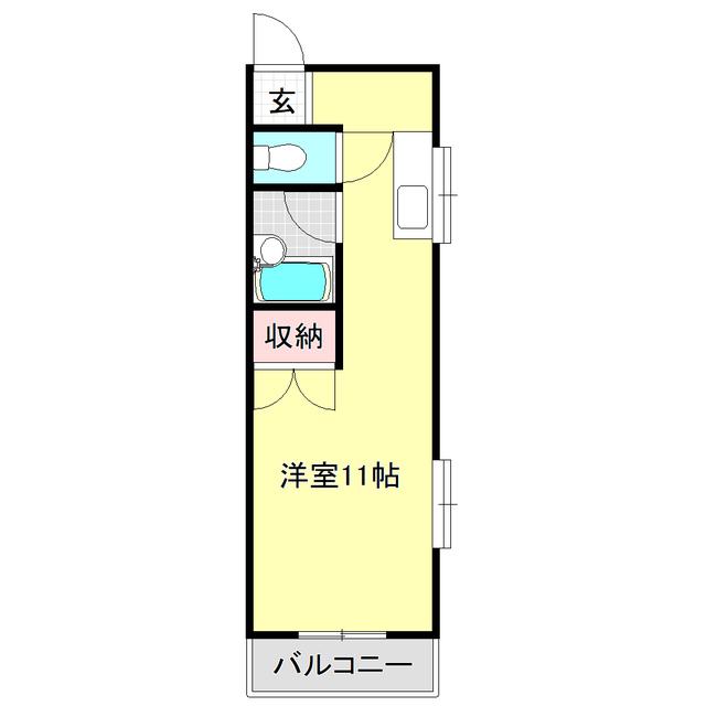 コーポまき(ワンルーム/2階)の間取り写真