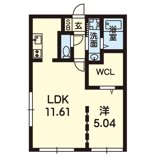 MODULOR熊本(1LDK/3階)の間取り写真