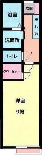 シオン成城II(1K/2階)の間取り写真