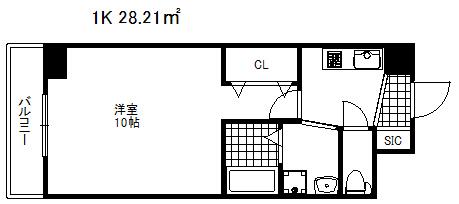 リアライズ神戸サウス(1K/7階)の間取り写真