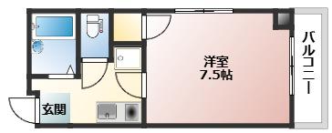 エンゼルハート加古町(1K/5階)の間取り写真